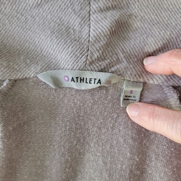 Athleta Gray Open Waterfall Long Sweater Pockets Magnetic Close Soft Cozy Size S - Picture 8 of 10